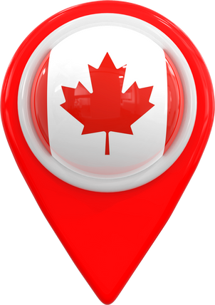 Canada flag map pointer