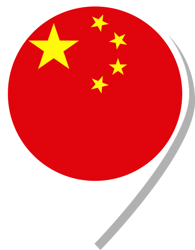 China flag check-in icon.